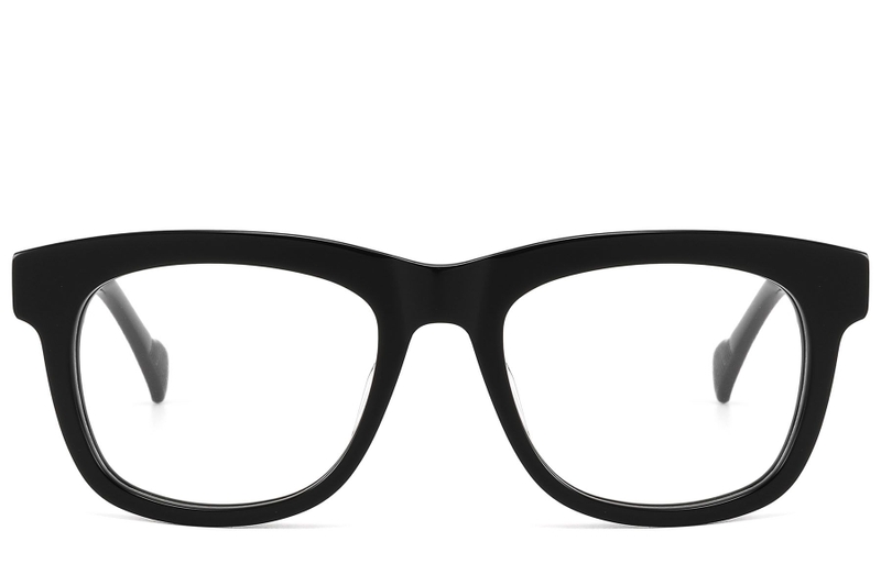 Rectangular Black Acetate Glasses #BS2607-0158