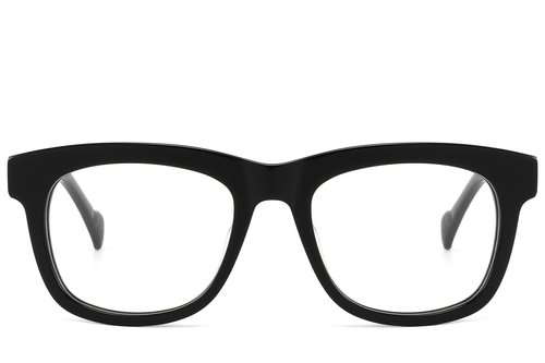 Lunettes rectangulaires en acétate noir #BS2607-0158