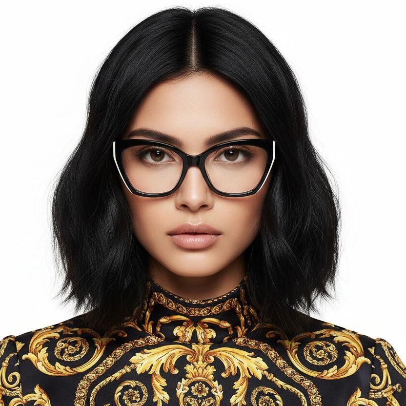 Butterfly Black Acetate Glasses #BS2607-0166