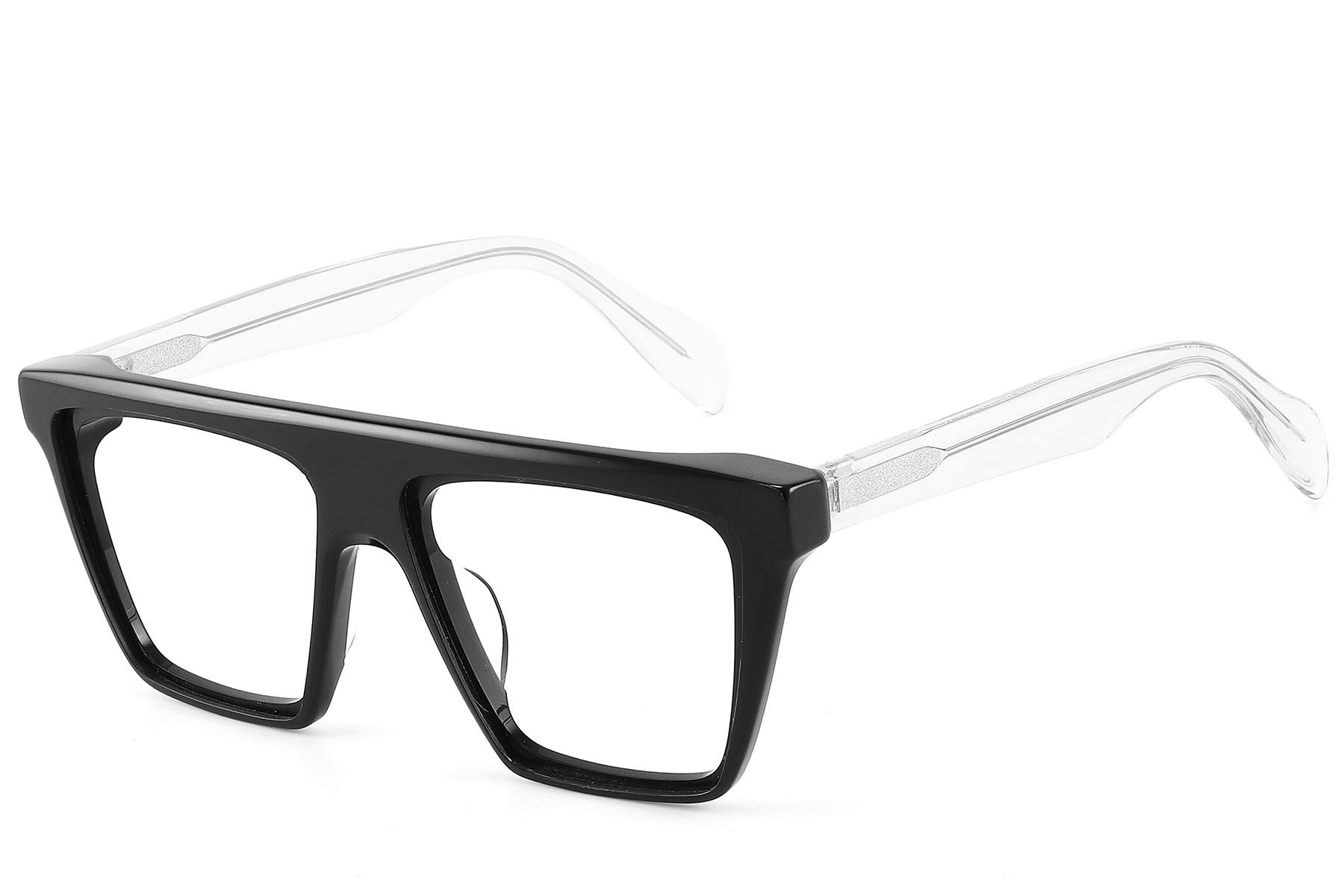 Bicchieri rettangolari in acetato nero #BS2607-0172