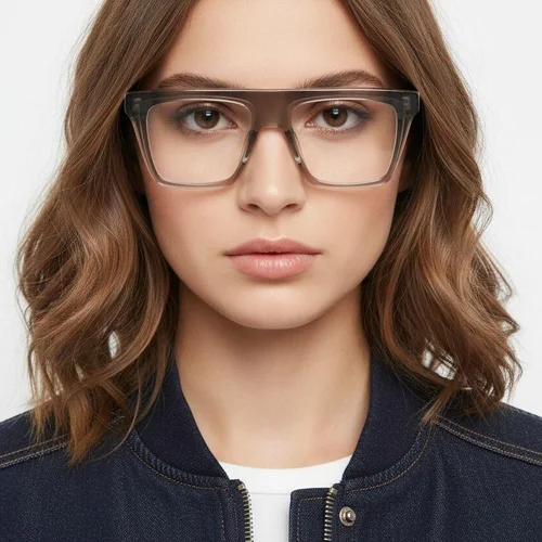 Lunettes rectangulaires en acétate gris #BS2607-0173