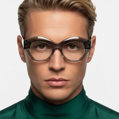 Lunettes géométriques en acétate gris #BS2607-0176