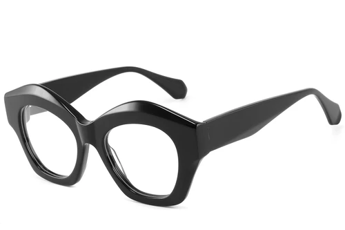 Geometric Black Acetate Glasses #BS2607-0177