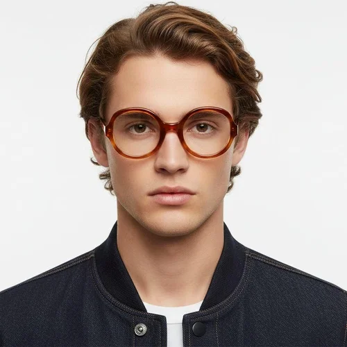 Lunettes ovales en acétate écaille de tortue #BS2607-0178
