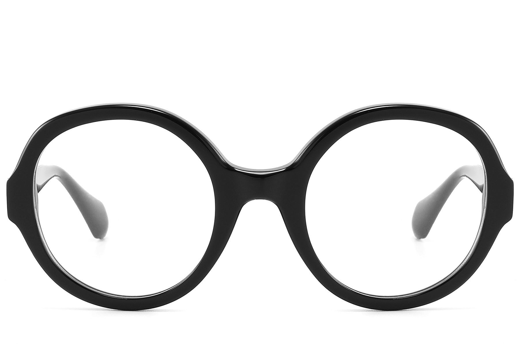 Oval Black Acetate Glasses #BS2607-0179