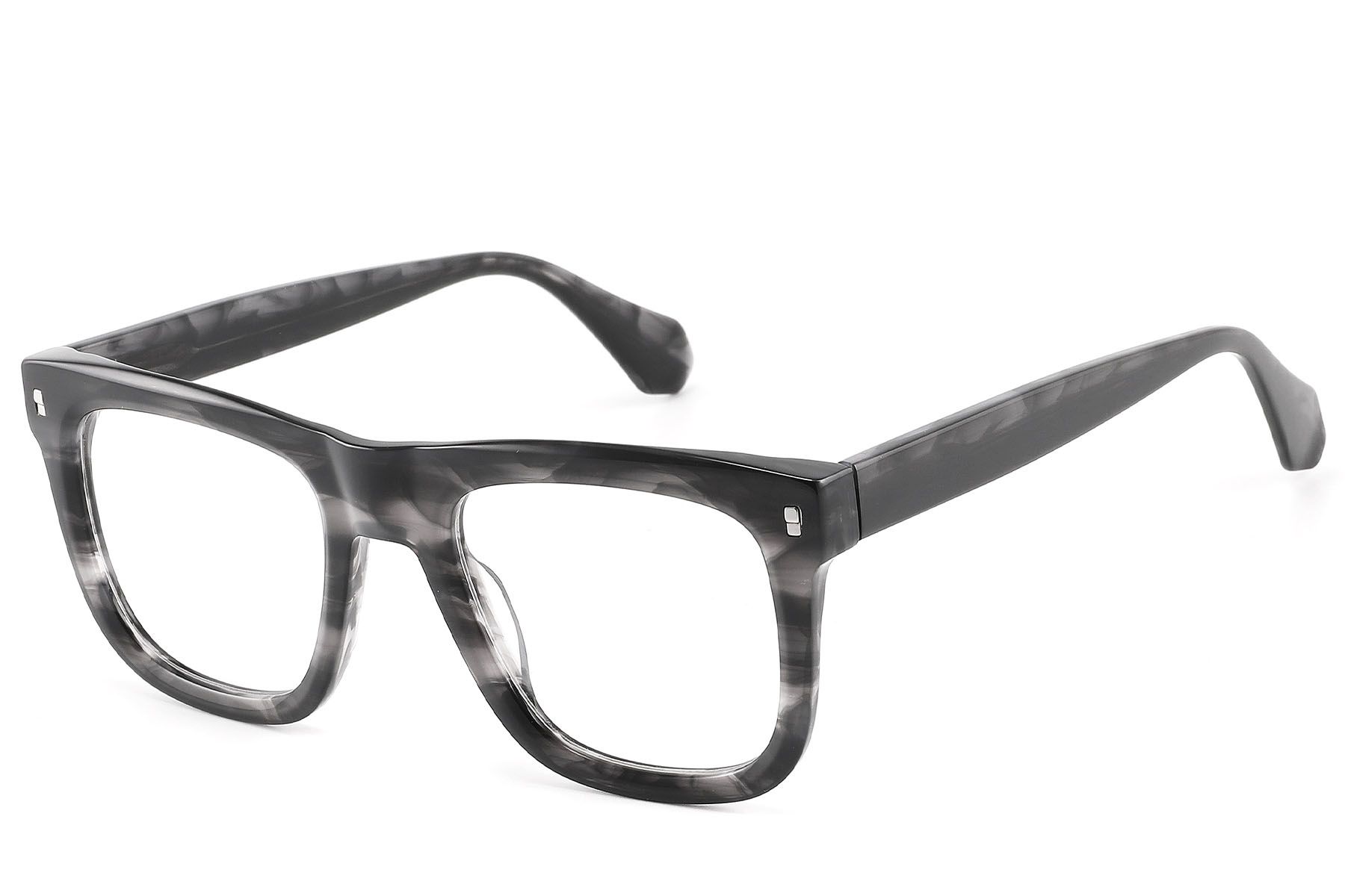 Rectangular Black Acetate Glasses #BS2607-0181