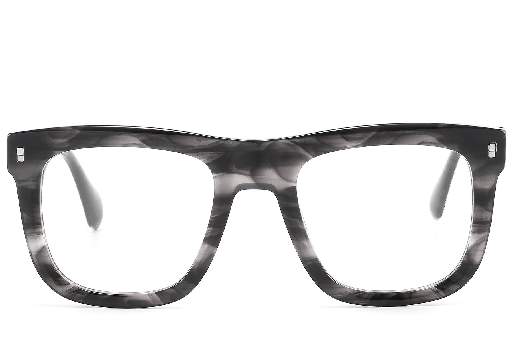 Rectangular Black Acetate Glasses #BS2607-0181
