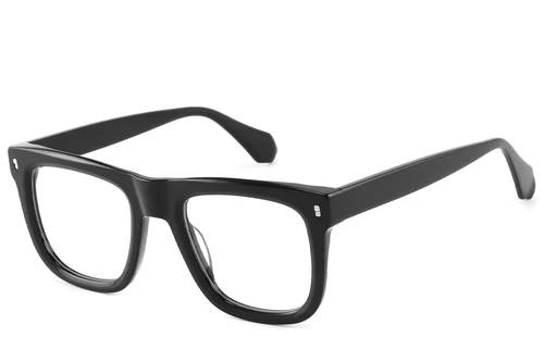 Lunettes rectangulaires en acétate noir #BS2607-0182