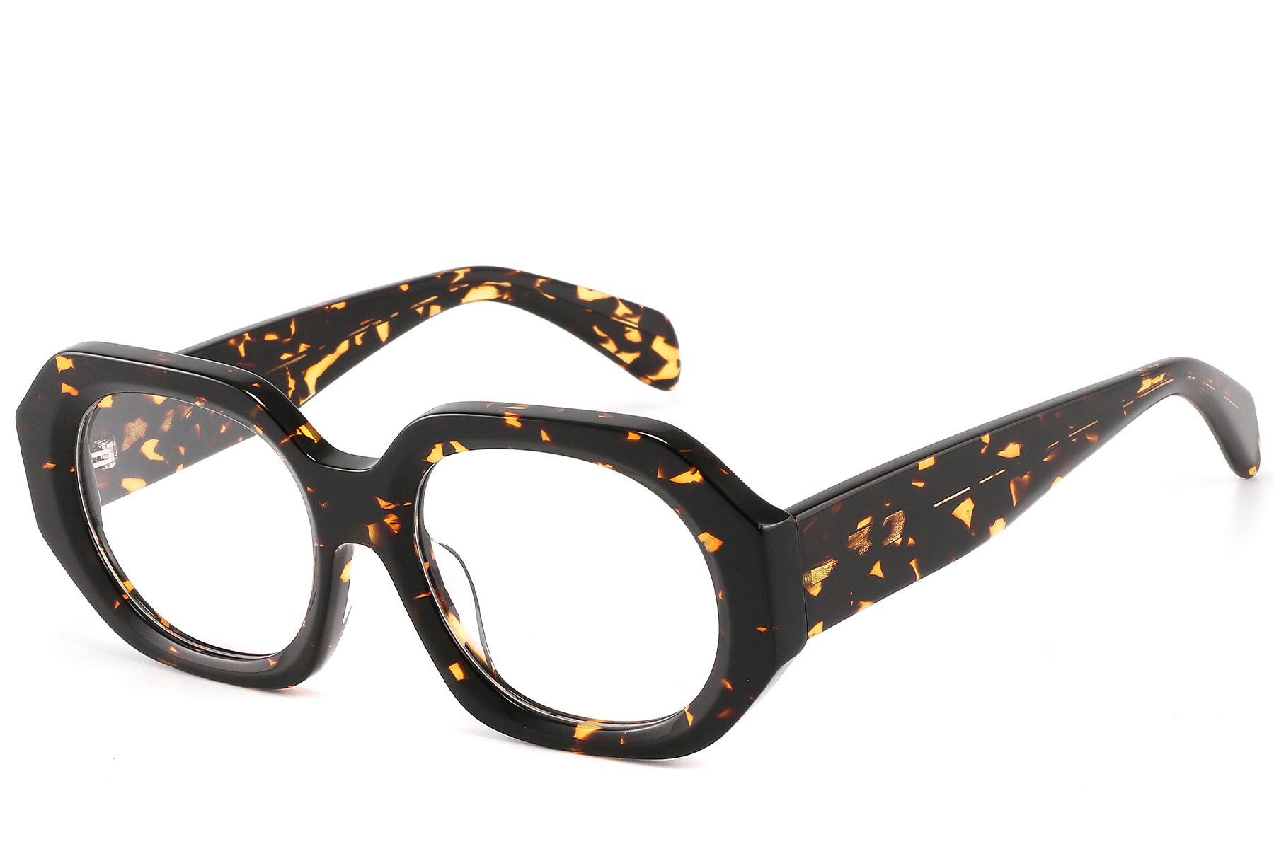 Geometric Tortoiseshell Acetate Glasses #BS2607-0184