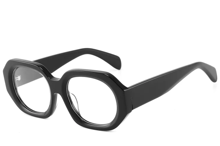 Geometric Black Acetate Glasses #BS2607-0185
