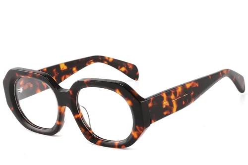 Geometric Tortoiseshell Acetate Glasses #BS2607-0186