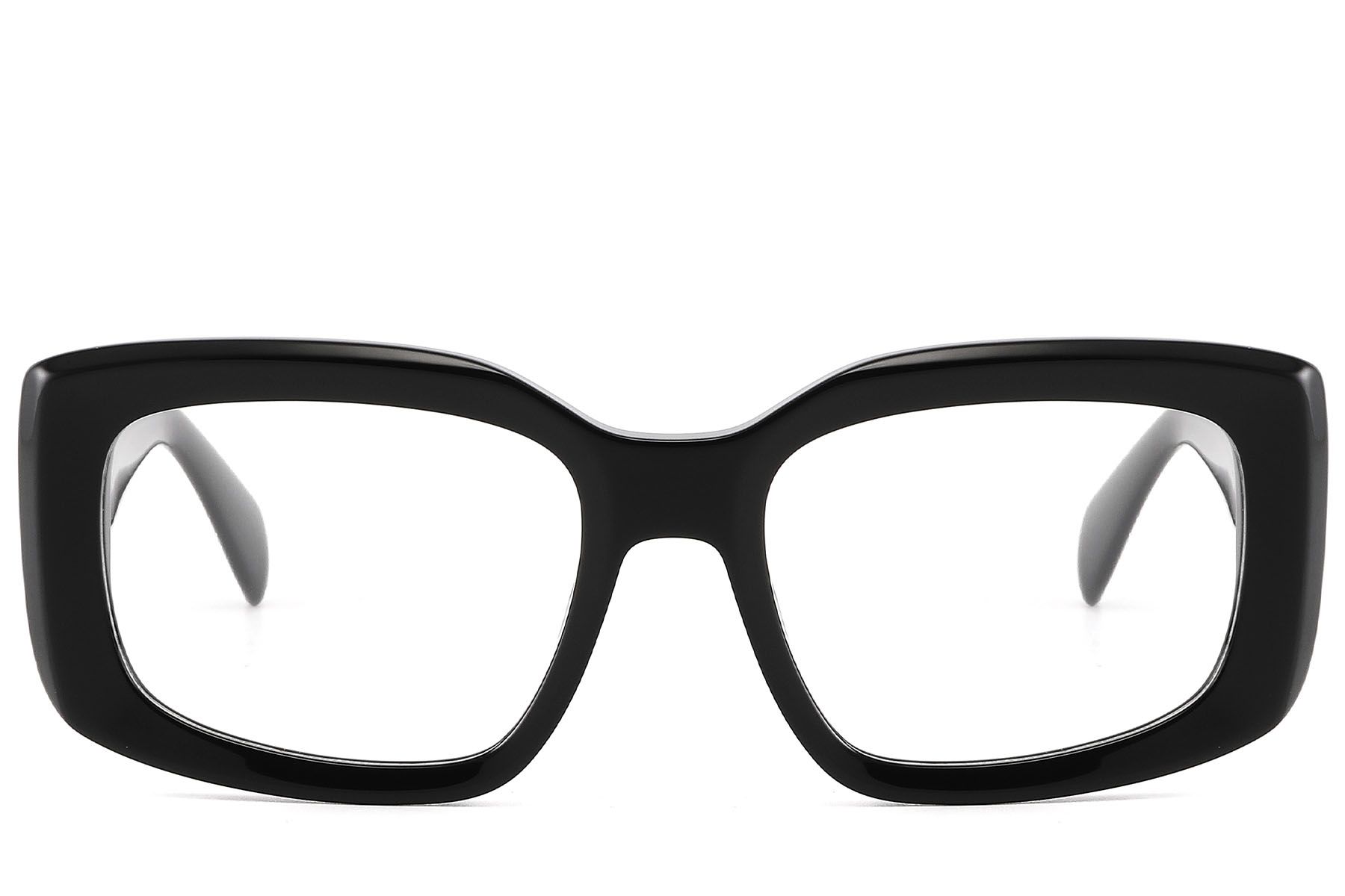 Rectangular Black Acetate Glasses #BS2607-0188