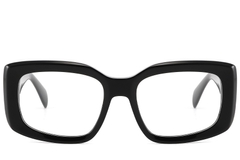 Lunettes rectangulaires en acétate noir #BS2607-0188