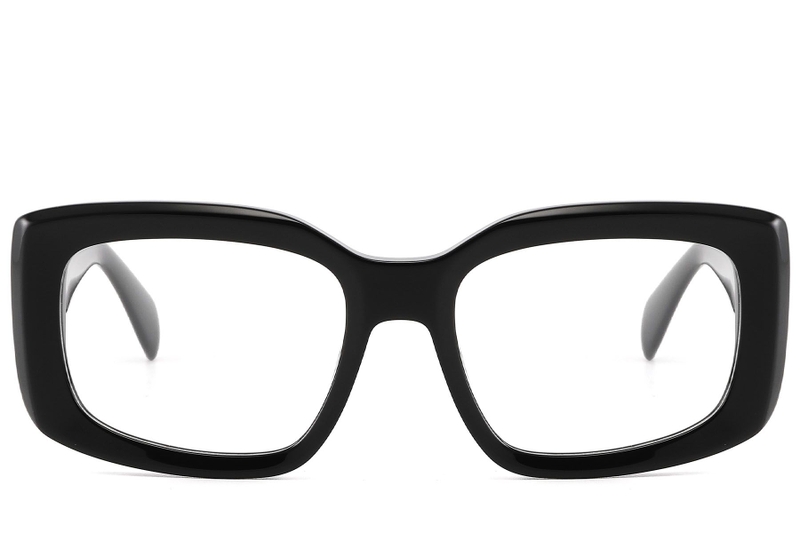 Lunettes rectangulaires en acétate noir #BS2607-0188