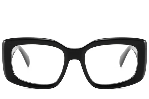 Lunettes rectangulaires en acétate noir #BS2607-0188