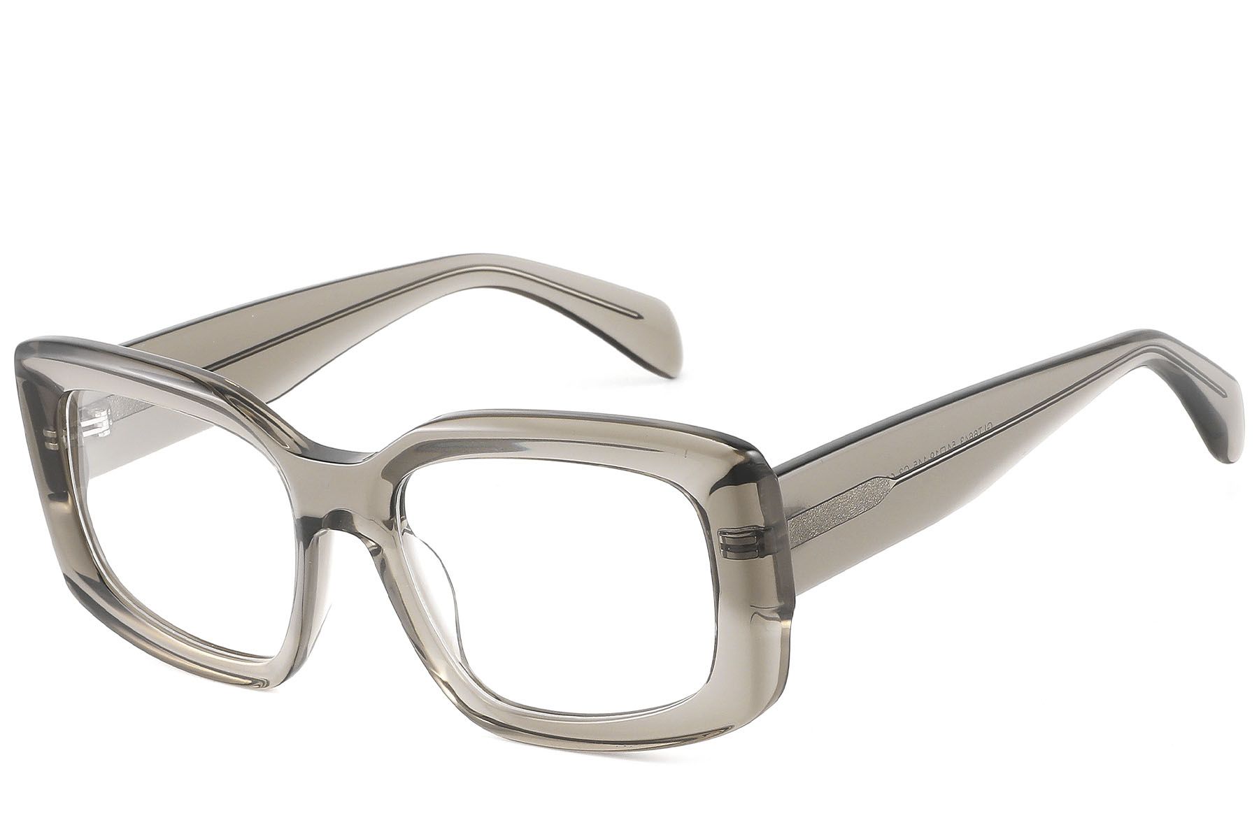 Rectangular Gray Acetate Glasses #BS2607-0189