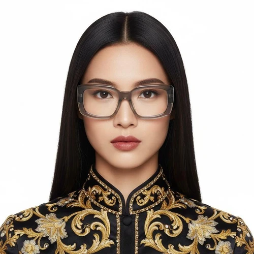 Rectangular Gray Acetate Glasses #BS2607-0189