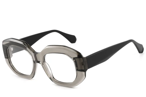 Geometric Gray Acetate Glasses #BS2607-0190
