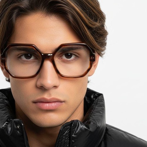 Geometric Tortoiseshell Acetate Glasses #BS2607-0192