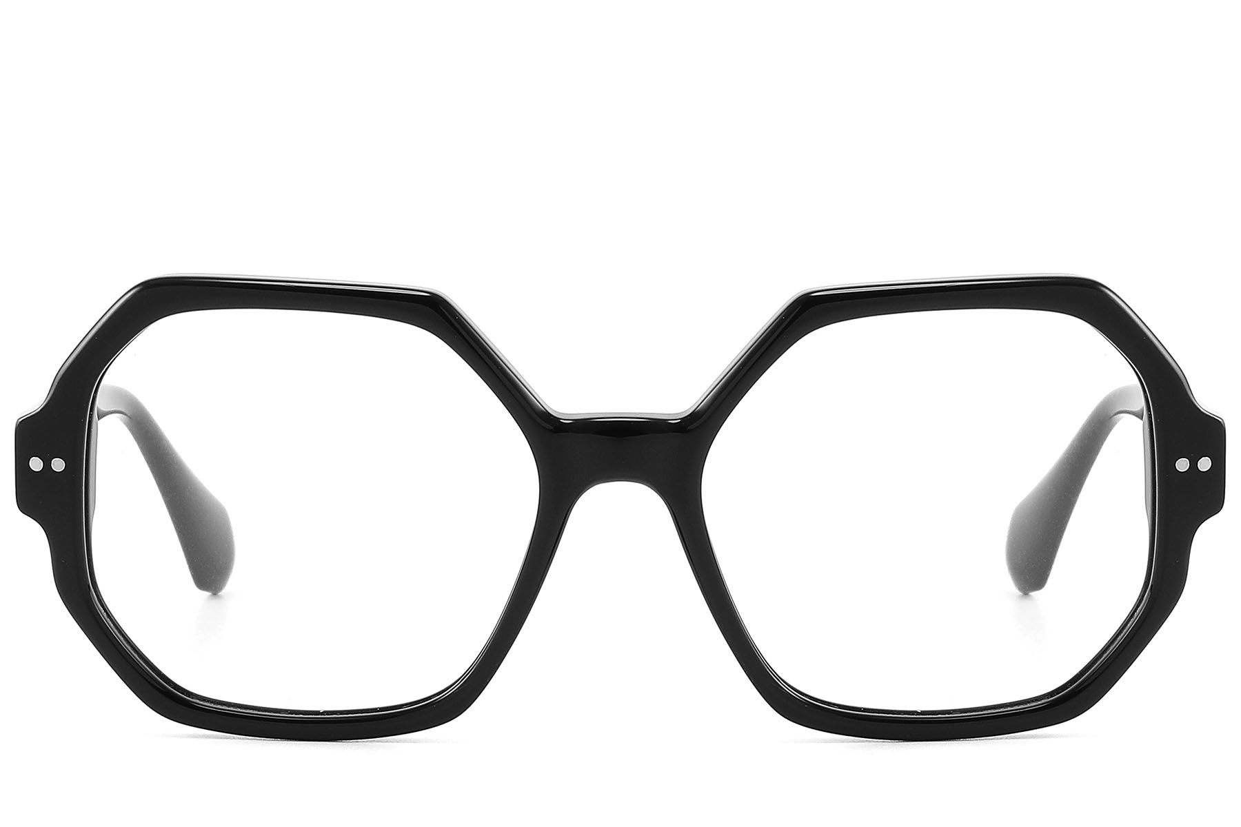 Geometric Black Acetate Glasses #BS2607-0193