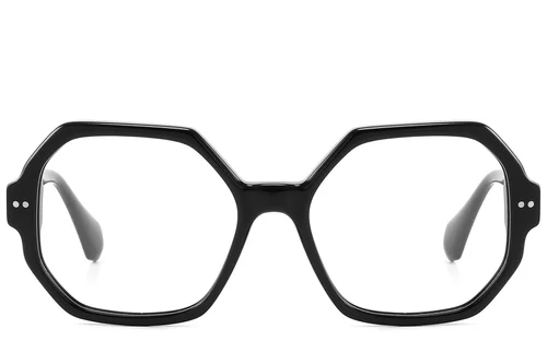 Lunettes géométriques en acétate noir #BS2607-0193