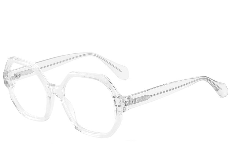 Geometric Transparent Acetate Glasses #BS2607-0194