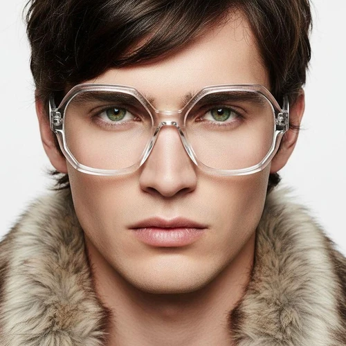 Geometric Transparent Acetate Glasses #BS2607-0194