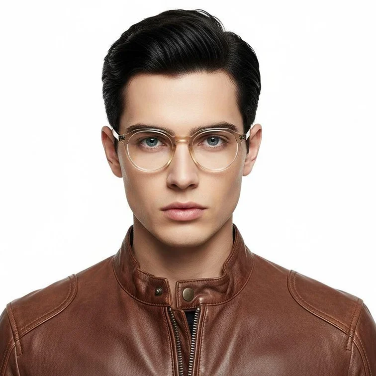 Gafas ovaladas de acetato gris #BS2607-0195
