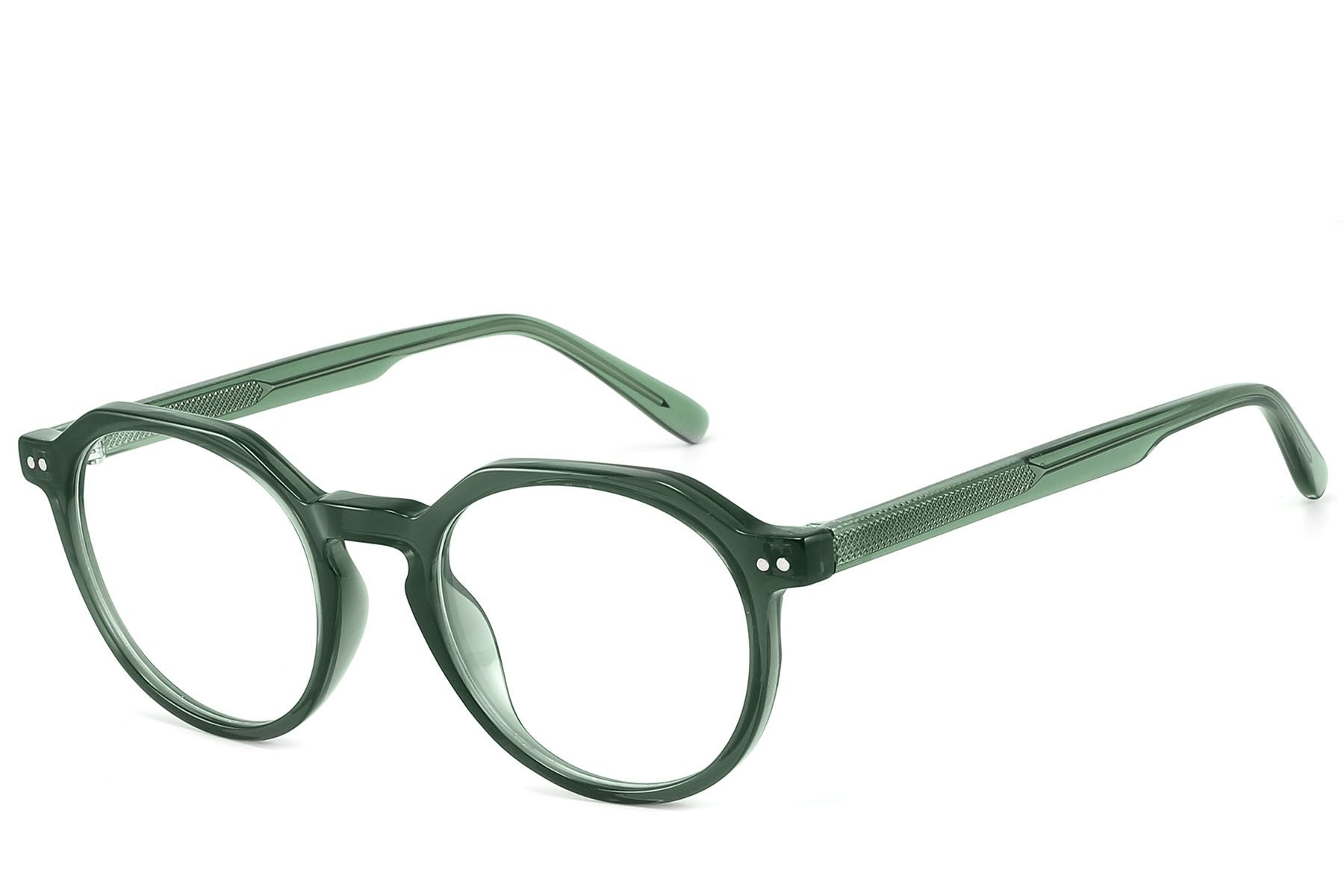 Oval Green Acetate Glasses #BS2607-0196
