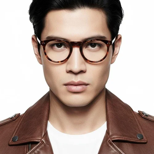 Round Tortoiseshell Acetate Glasses #BS2607-0200