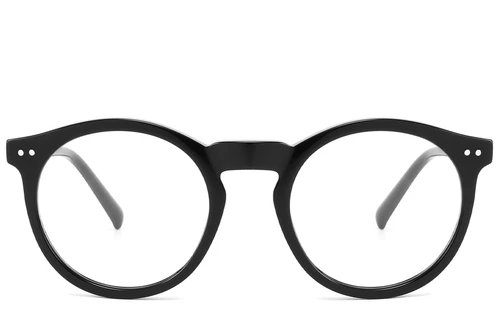 Round Black Acetate Glasses #BS2607-0201