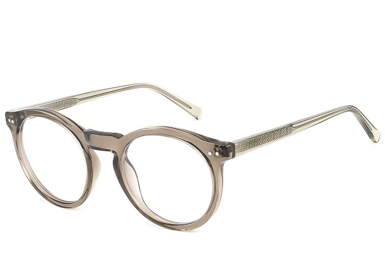 Round Gray Acetate Glasses #BS2607-0202