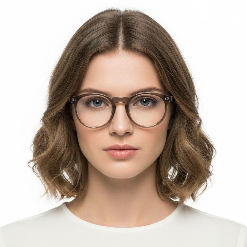 Round Gray Acetate Glasses #BS2607-0202