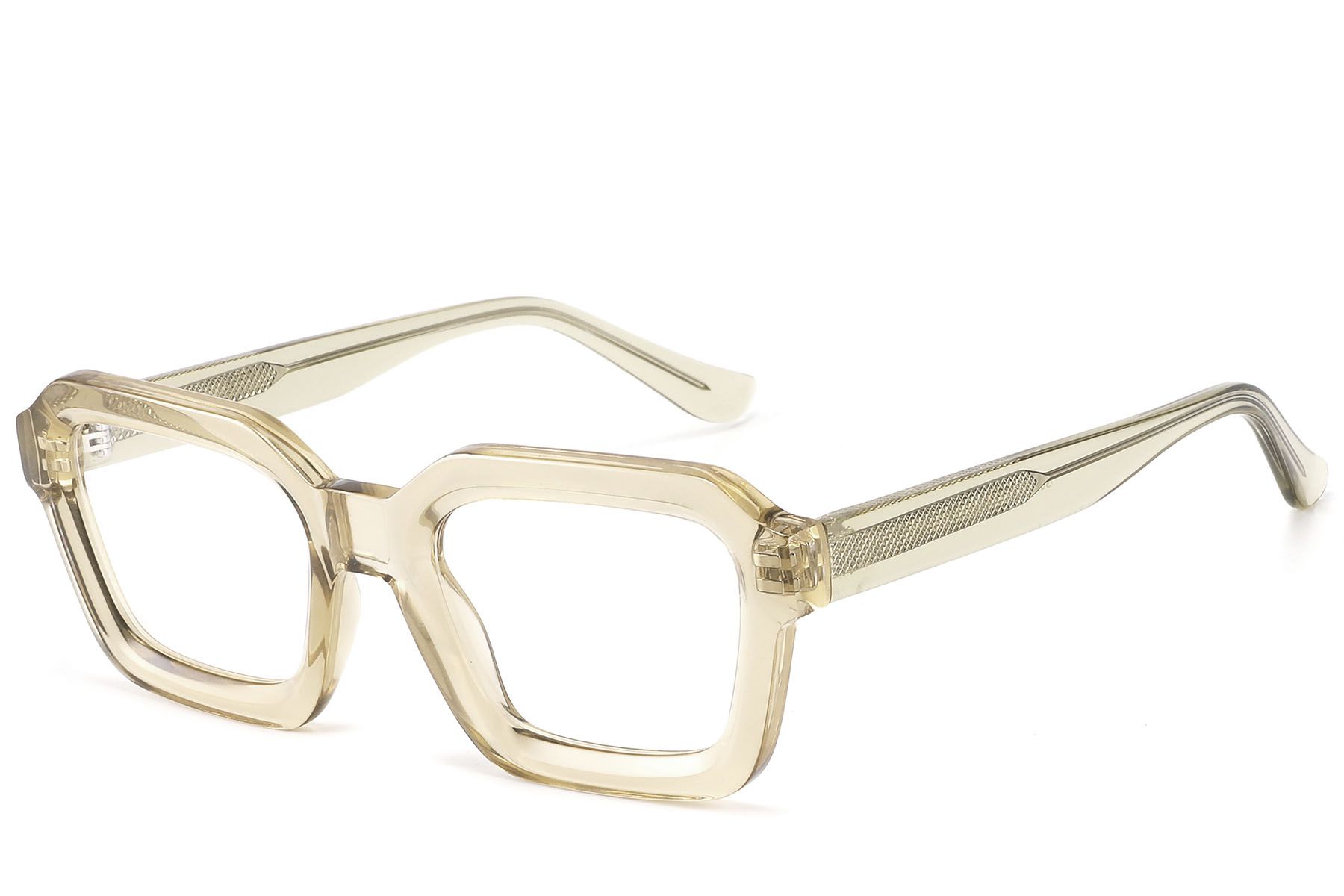 Rectangular Brown Acetate Glasses #BS2607-0205