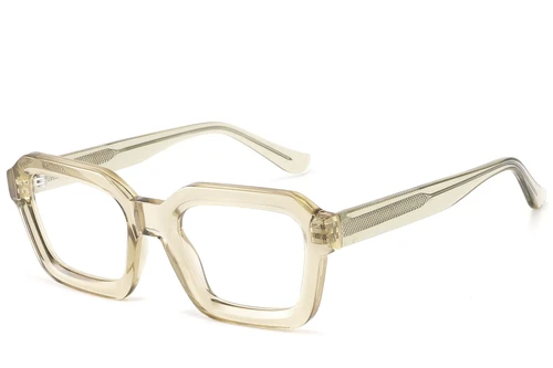 Rectangular Brown Acetate Glasses #BS2607-0205
