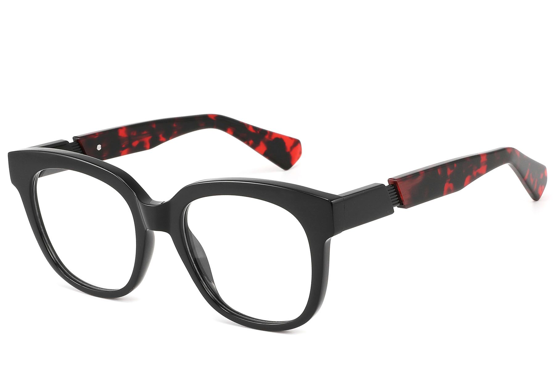 Rectangular Black Acetate Glasses #BS2607-0207