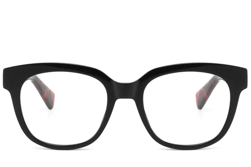 Lunettes rectangulaires en acétate noir #BS2607-0207