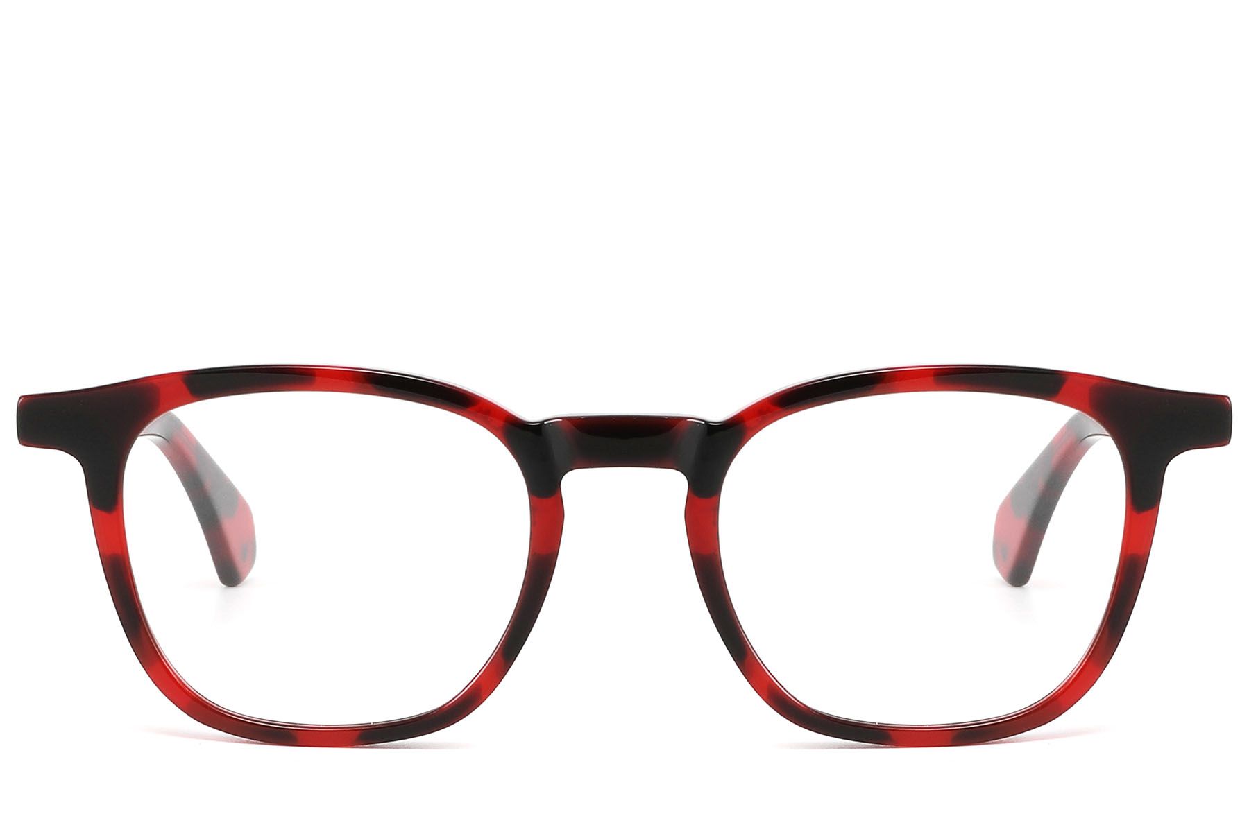 Rectangular Red Acetate Glasses #BS2607-0210