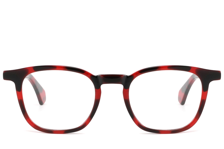 Verres rectangulaires en acétate rouge #BS2607-0210