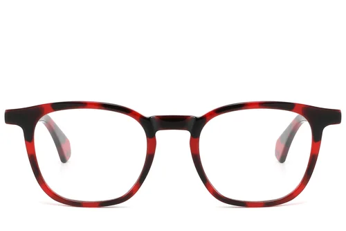 Verres rectangulaires en acétate rouge #BS2607-0210