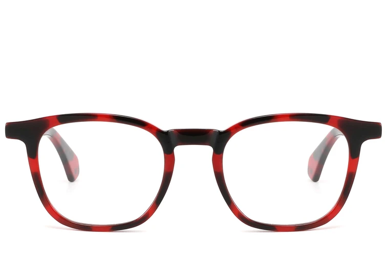 Rectangular Red Acetate Glasses #BS2607-0210