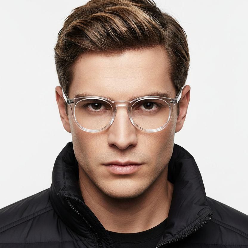 Oval Transparent Acetate Glasses #BS2607-0213