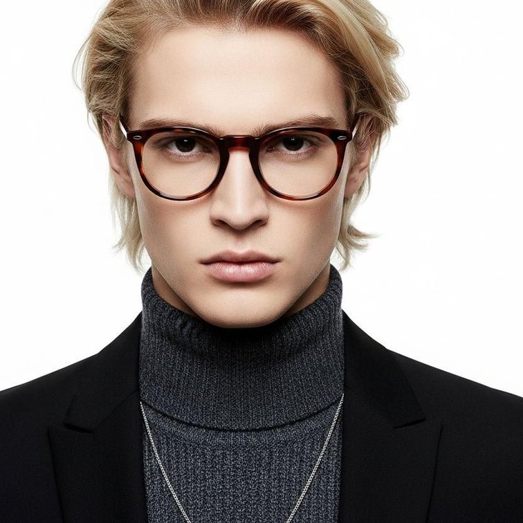 Oval Tortoiseshell Acetate Glasses #BS2607-0215