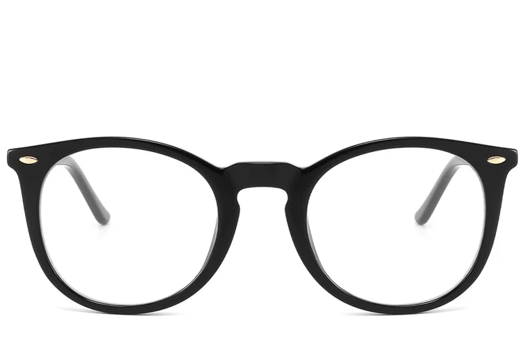 Oval Black Acetate Glasses #BS2607-0216