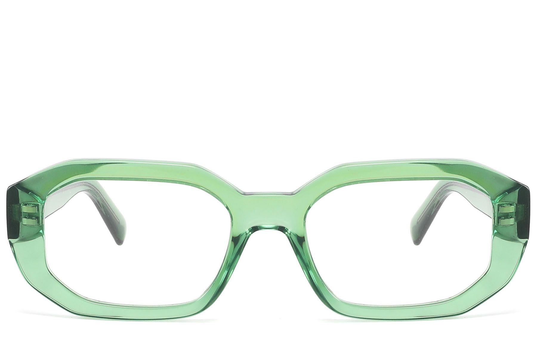 Rectangular Green Acetate Glasses #BS2607-0217