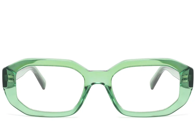 Bicchieri rettangolari in acetato verde #BS2607-0217