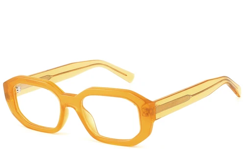 Rectangular Yellow Acetate Glasses #BS2607-0219