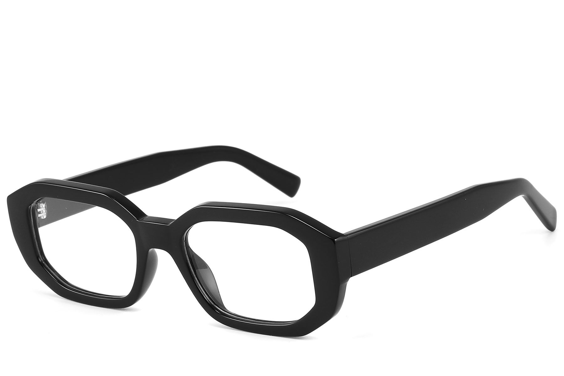 Rectangular Black Acetate Glasses #BS2607-0220