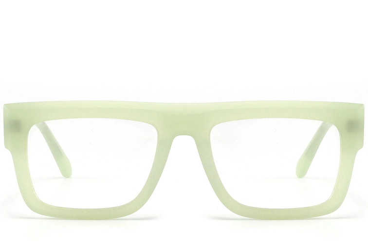 Rechthoekige groene acetaatglazen #BS2607-0221