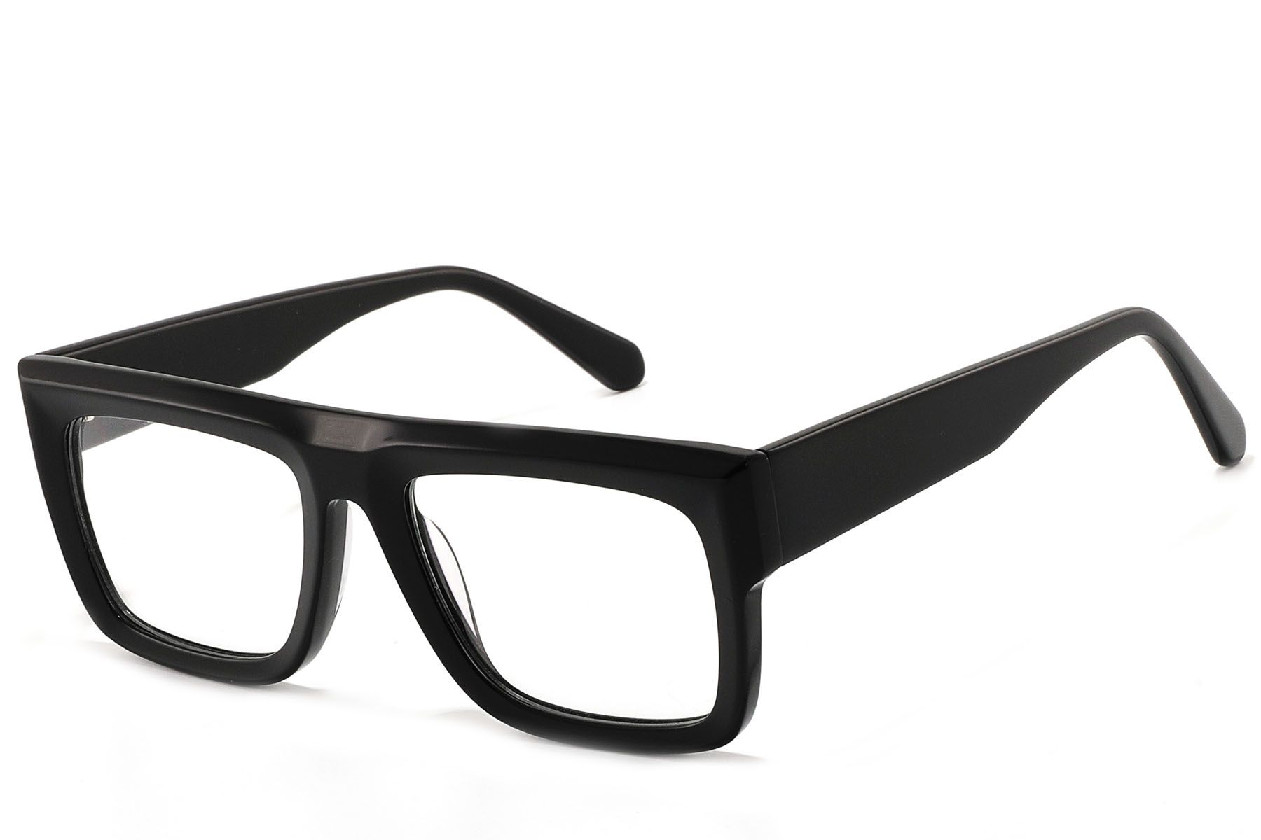 Rectangular Black Acetate Glasses #BS2607-0222